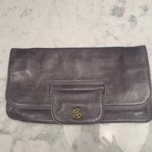 Leather clutch grey